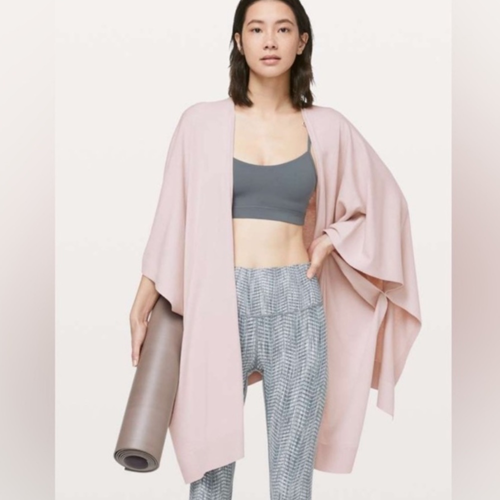 lululemon free to coast wrap sweater bliss pink